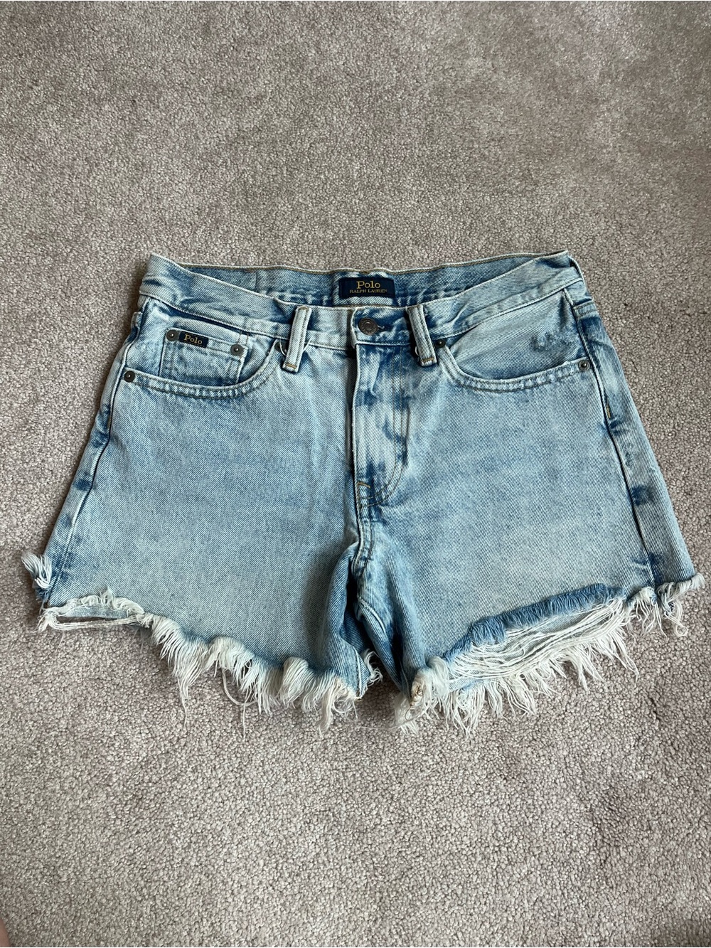 Polo Ralph Lauren Sophia Cut Off Light Blue Denim Shorts, Size 25